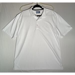 Ben Hogan Performance Golf Polo Men's Large White Ribbed Shirt Preppy